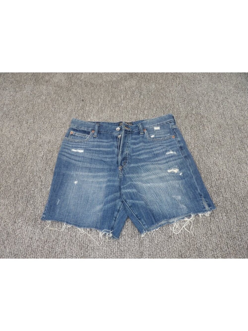 Classic Distressed Blue Denim Jean Shorts